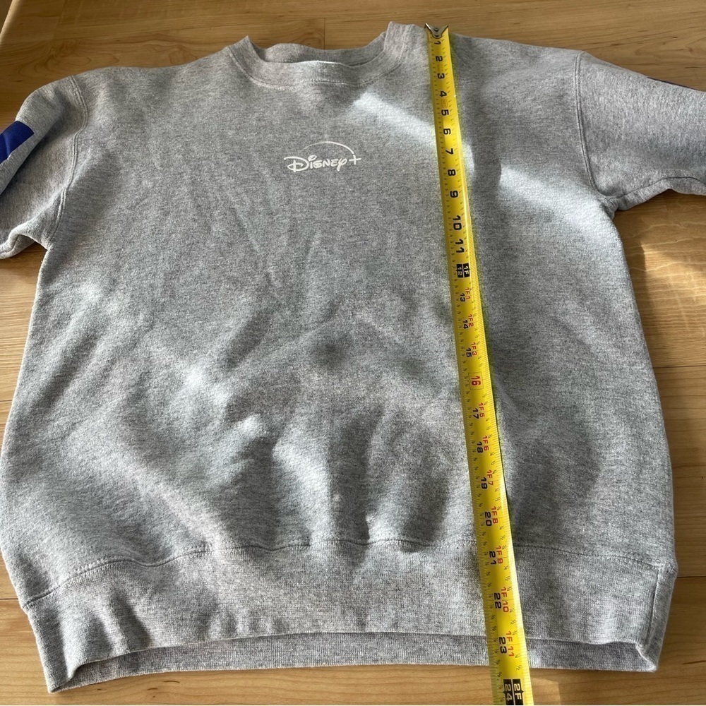 Disney Logo Crew Neck Pullover Sweatshirt Long Ombré Sleeve Cotton Blend Small - Picture 7 of 8